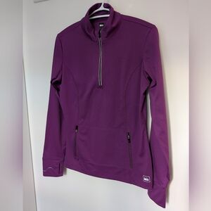 REI Magenta 1/4 Zip Top Running Cycling Hiking Outdoor Fitness Reflective Size M